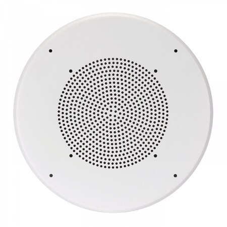 Quam For 8In O.D. Speaker, Round, Screw-Mount, Steel, White Powder Coat Finish BR8W